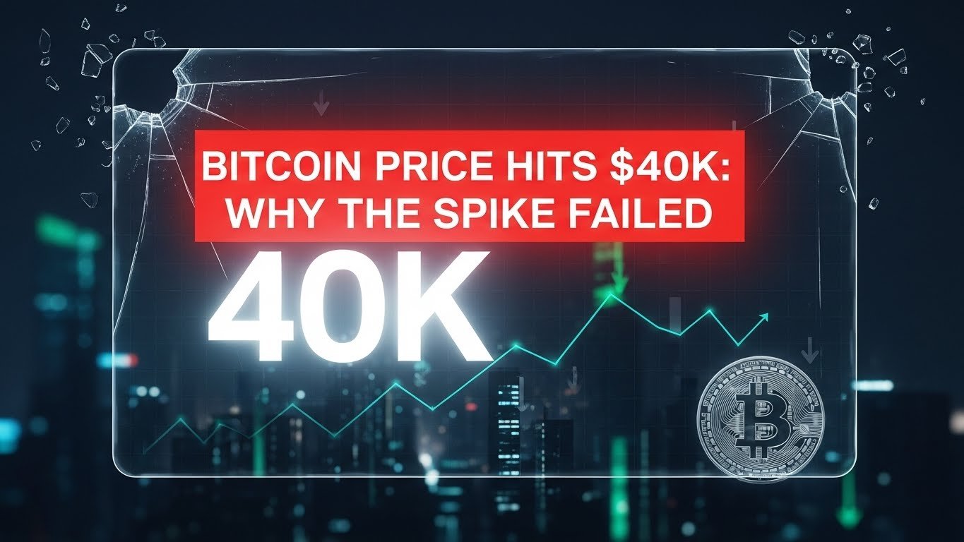 Bitcoin Price Hits  Why the $40K Spike Failed