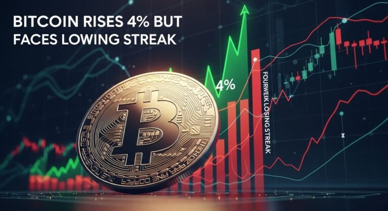 Bitcoin Rises 4% but Faces Four-Week Losing Streak Bitcoin Rises 4% but Faces Four-Week Losing Streak