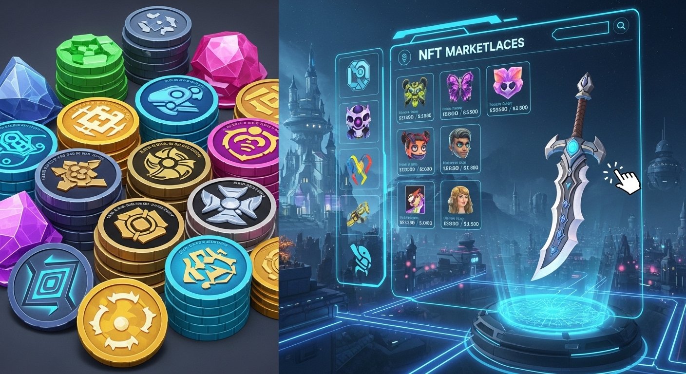 in-game currencies and NFT marketplaces